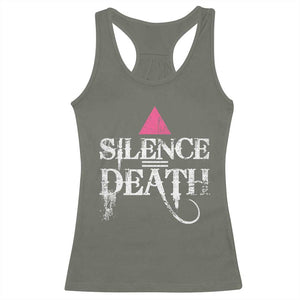 Silence Death Racerback Tank Top LGBTQ Pride Month TS10 Military Green Print Your Wear