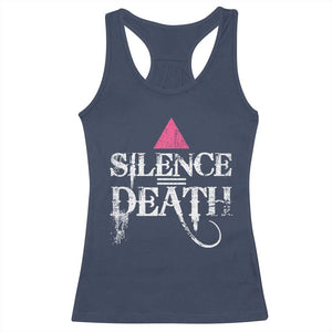 Silence Death Racerback Tank Top LGBTQ Pride Month TS10 Navy Print Your Wear