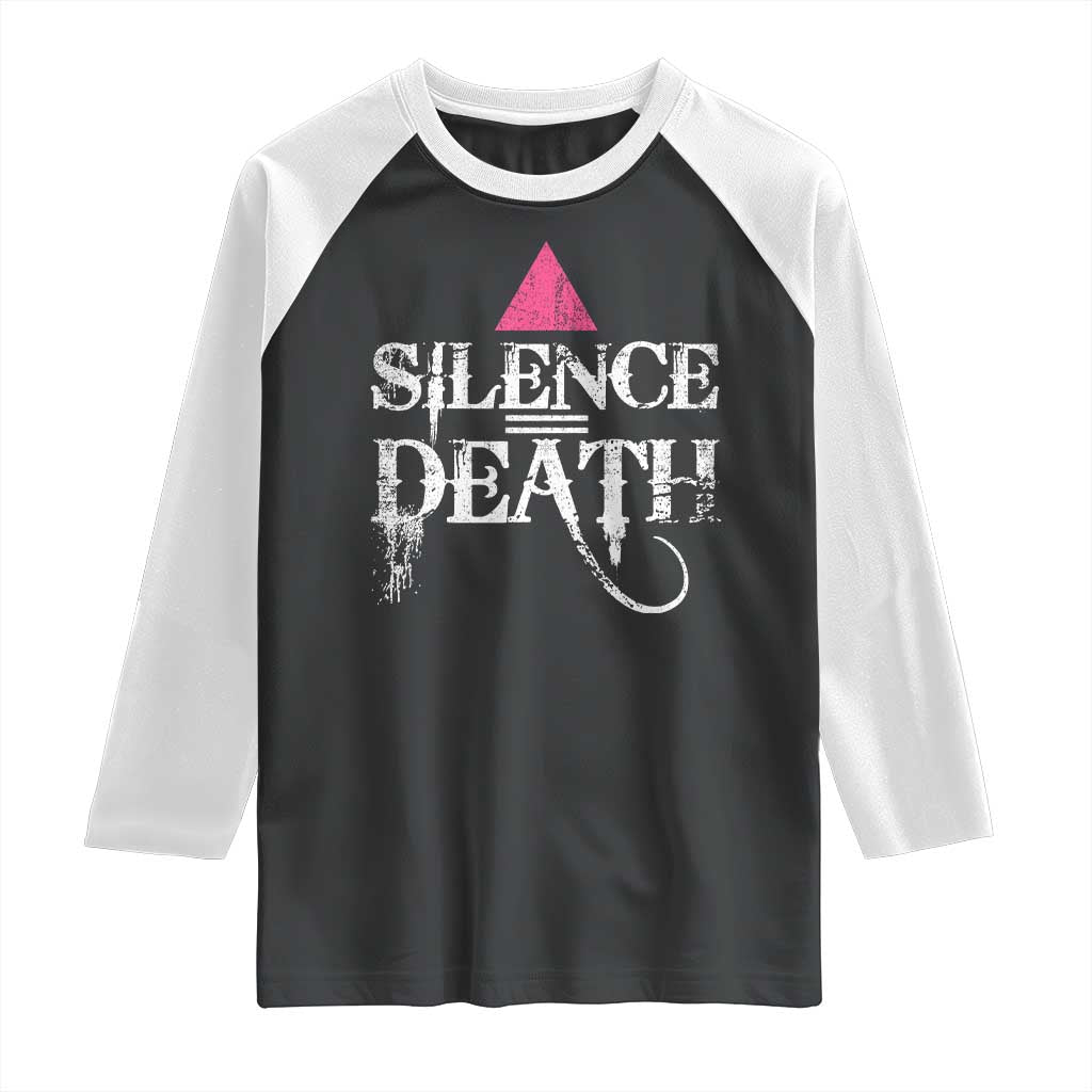 Silence Death Raglan Shirt LGBTQ Pride Month TS10 Black White Print Your Wear