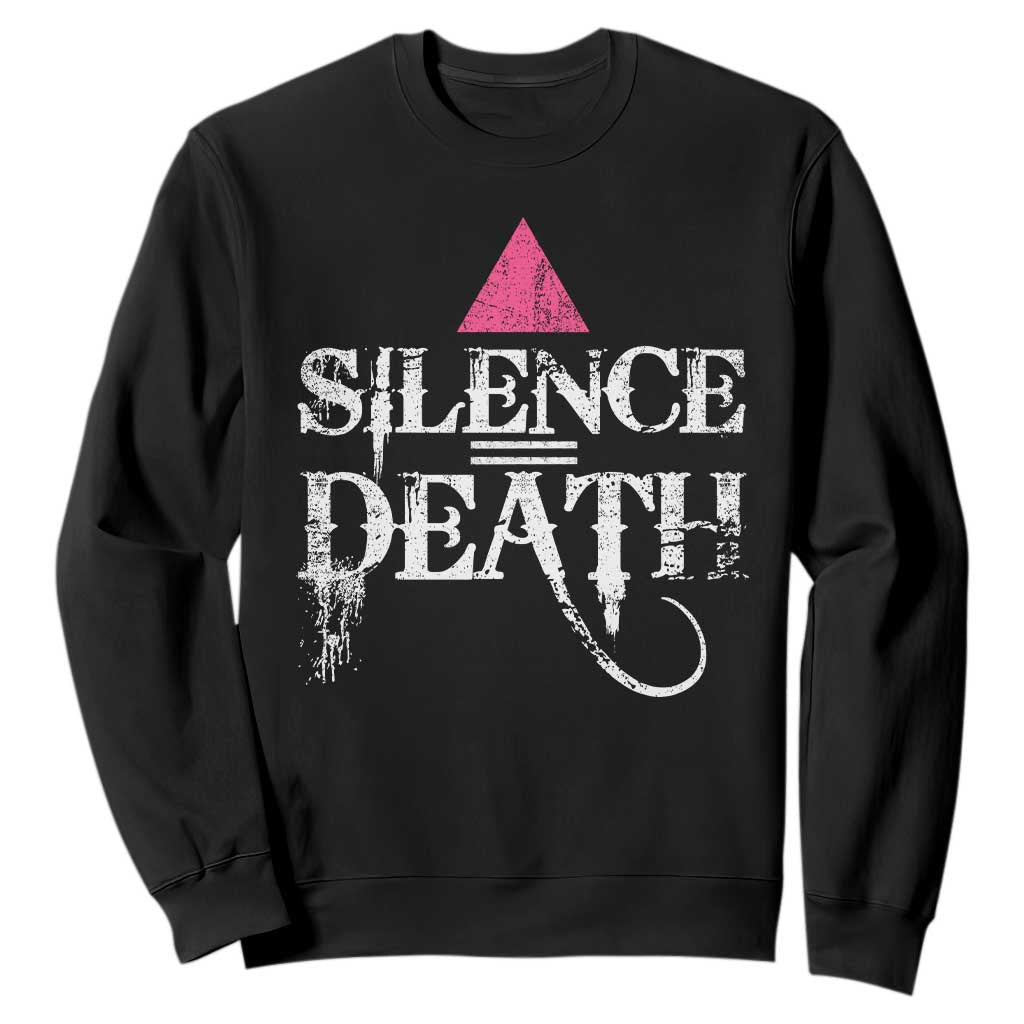 Silence Death Sweatshirt LGBTQ Pride Month TS10 Black Print Your Wear