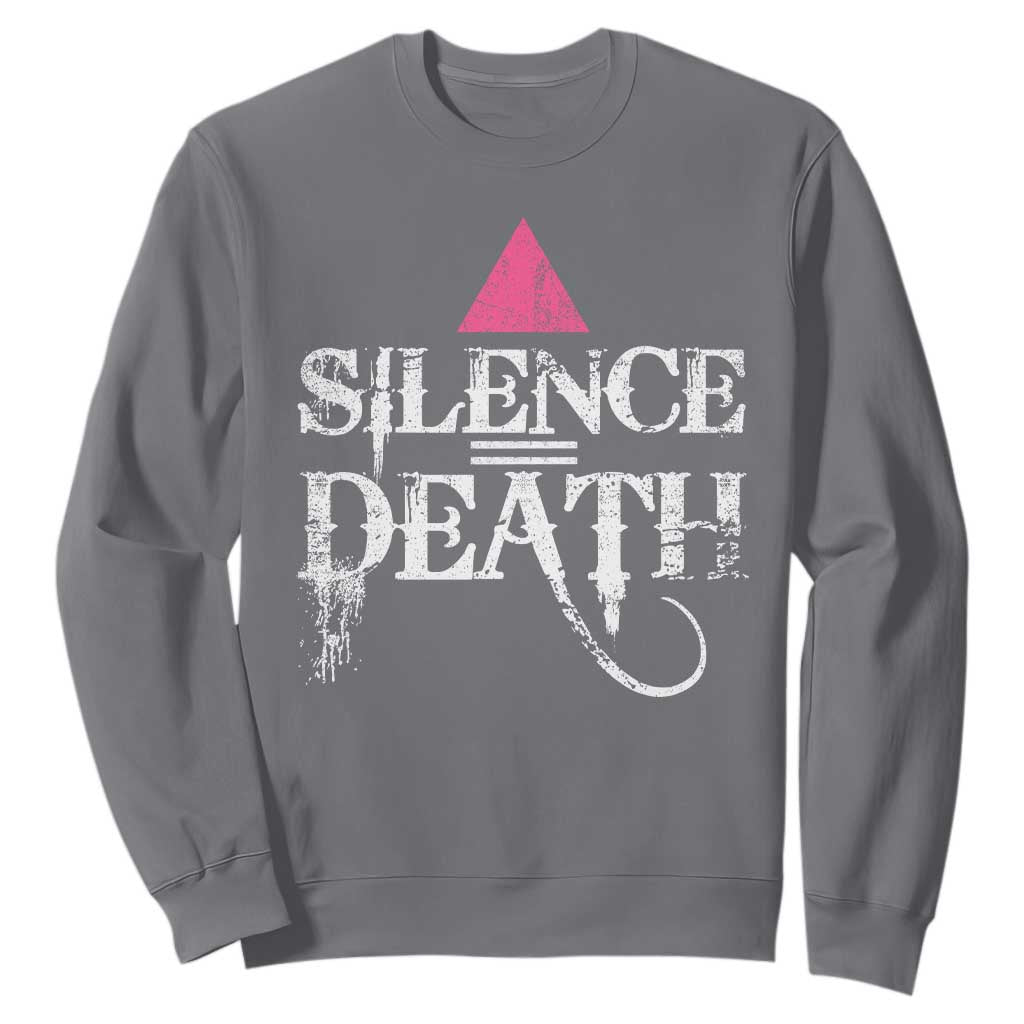 Silence Death Sweatshirt LGBTQ Pride Month TS10 Charcoal Print Your Wear