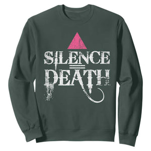 Silence Death Sweatshirt LGBTQ Pride Month TS10 Dark Forest Green Print Your Wear
