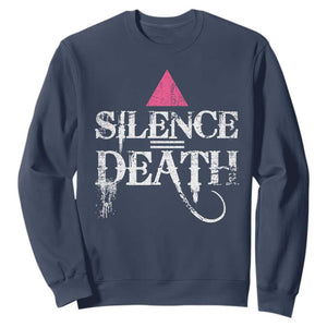 Silence Death Sweatshirt LGBTQ Pride Month TS10 Navy Print Your Wear