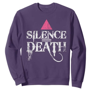 Silence Death Sweatshirt LGBTQ Pride Month TS10 Purple Print Your Wear