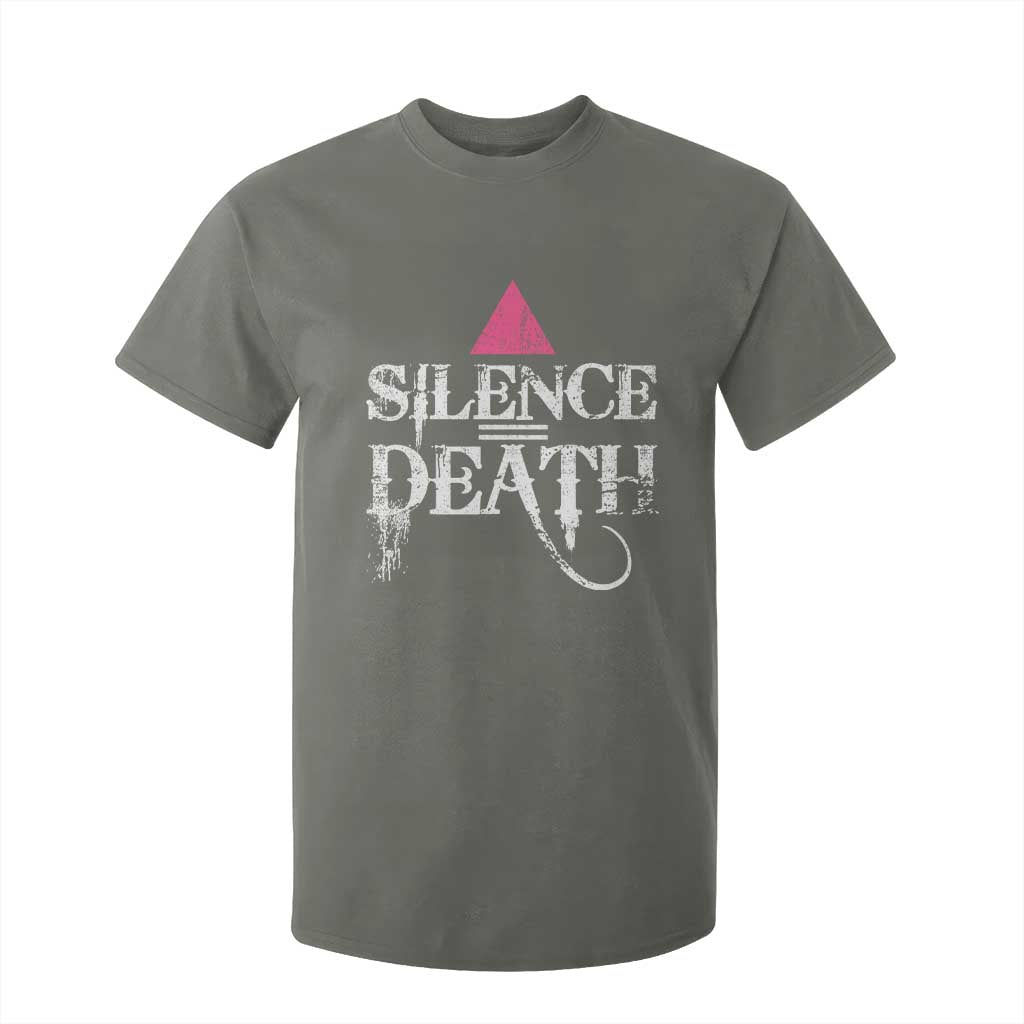 Silence Death T Shirt For Kid LGBTQ Pride Month TS10 Military Green Print Your Wear
