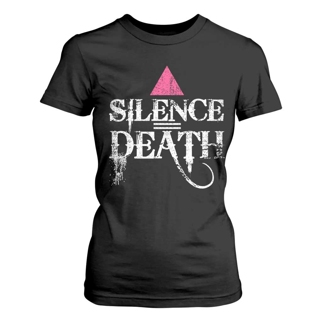 Silence Death T Shirt For Women LGBTQ Pride Month TS10 Black Print Your Wear