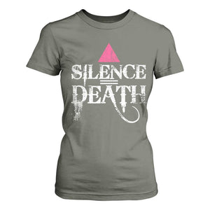 Silence Death T Shirt For Women LGBTQ Pride Month TS10 Military Green Print Your Wear