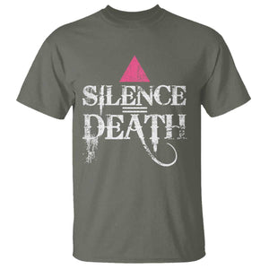 Silence Death T Shirt LGBTQ Pride Month TS10 Military Green Print Your Wear