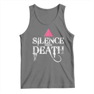 Silence Death Tank Top LGBTQ Pride Month TS10 Black Heather Print Your Wear