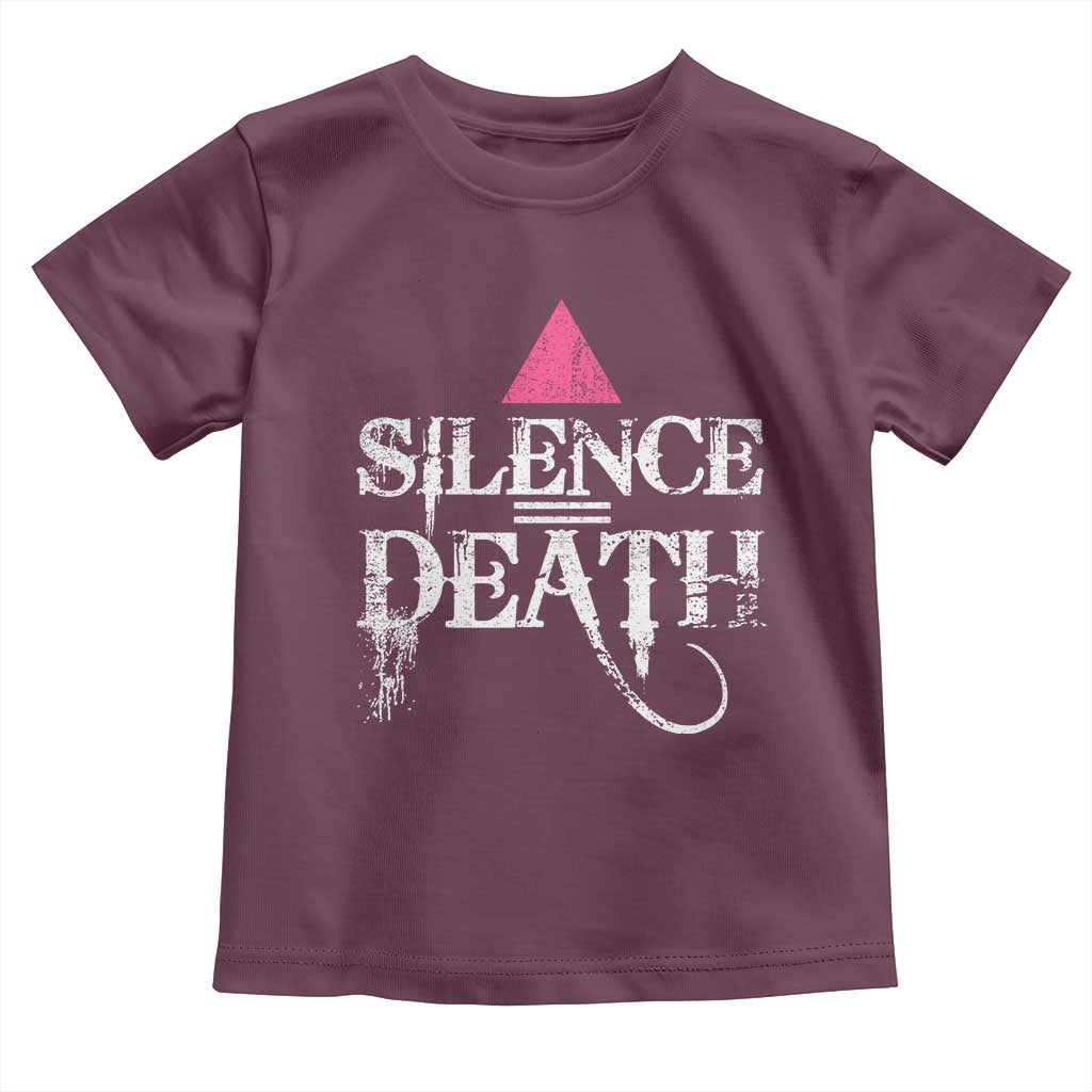Silence Death Toddler T Shirt LGBTQ Pride Month TS10 Maroon Print Your Wear