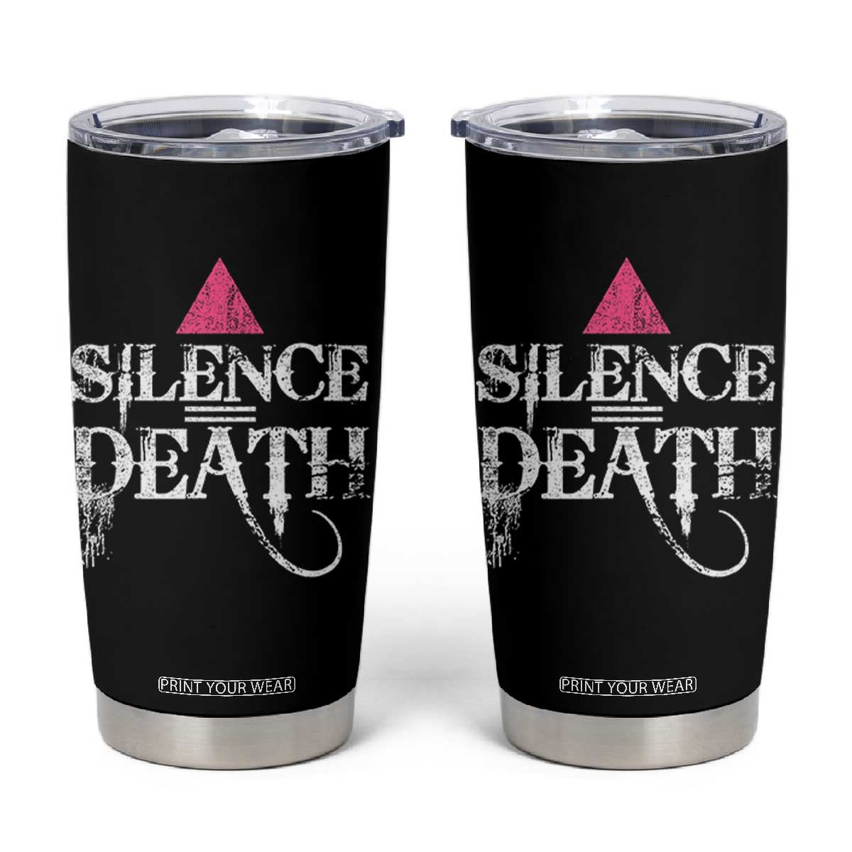 Silence Death Tumbler Cup LGBTQ Pride Month TS10 Black Print Your Wear