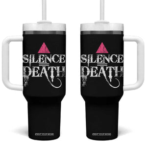 Silence Death Tumbler With Handle LGBTQ Pride Month TS10 One Size: 40 oz Black Print Your Wear