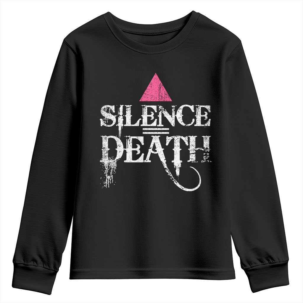 Silence Death Youth Sweatshirt LGBTQ Pride Month TS10 Black Print Your Wear