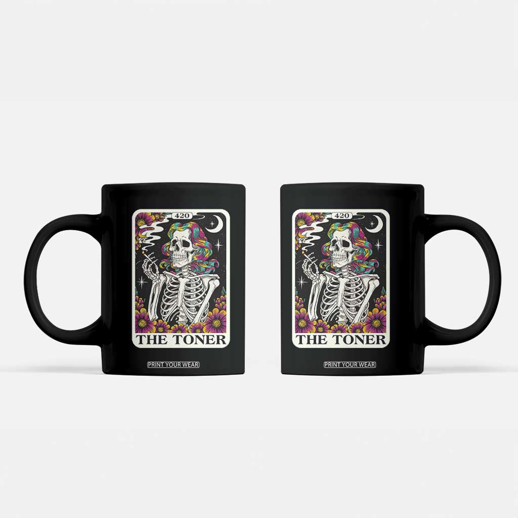 Skeleton 420 Cannabis Coffee Mug Tarot Card The Stoner Weed Lover TS02 Black Print Your Wear