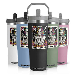 Skeleton 420 Cannabis Flip Straw Tumbler Tarot Card The Stoner Weed Lover TS02 Print Your Wear