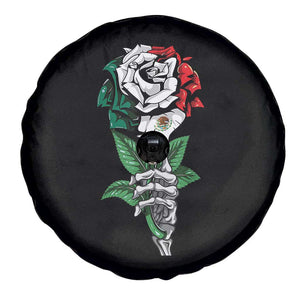 Skeleton Hand Holding Mexico Flag Rose Spare Tire Cover Dia De Los Muertos TS10 Print Your Wear
