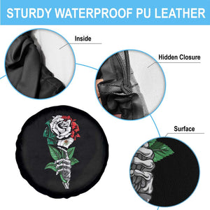 Skeleton Hand Holding Mexico Flag Rose Spare Tire Cover Dia De Los Muertos TS10 Print Your Wear