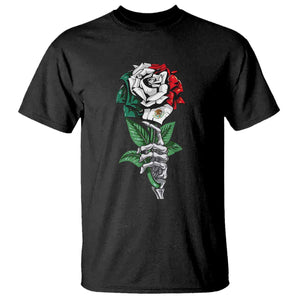 Skeleton Hand Holding Mexico Flag Rose T Shirt Dia De Los Muertos TS10 Black Print Your Wear