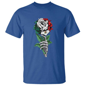 Skeleton Hand Holding Mexico Flag Rose T Shirt Dia De Los Muertos TS10 Royal Blue Print Your Wear