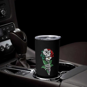 Skeleton Hand Holding Mexico Flag Rose Tumbler Cup Dia De Los Muertos TS10 Print Your Wear