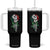 Skeleton Hand Holding Mexico Flag Rose Tumbler With Handle Dia De Los Muertos TS10 One Size: 40 oz Black Print Your Wear
