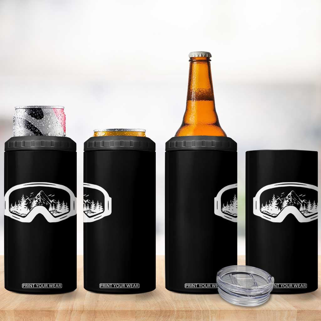 Skiing 4 in 1 Can Cooler Tumbler Skiing Goggles Snow Wintersport Ski Snowboard TS10 Print Your Wear