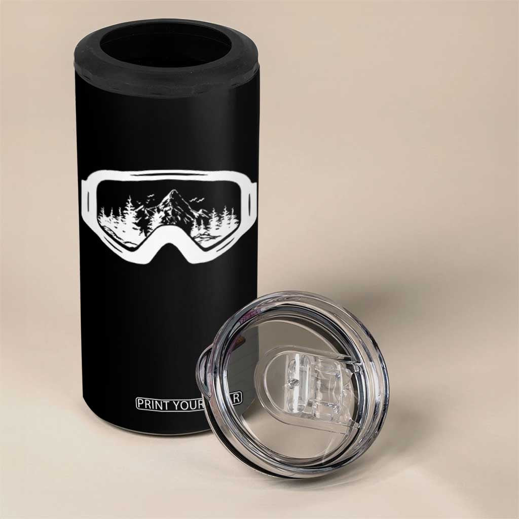Skiing 4 in 1 Can Cooler Tumbler Skiing Goggles Snow Wintersport Ski Snowboard TS10 Print Your Wear
