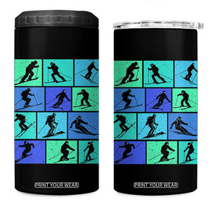 Skiing 4 in 1 Can Cooler Tumbler for Skiers Wintersport Ski Snowboard TS10 One Size: 16 oz Black Print Your Wear
