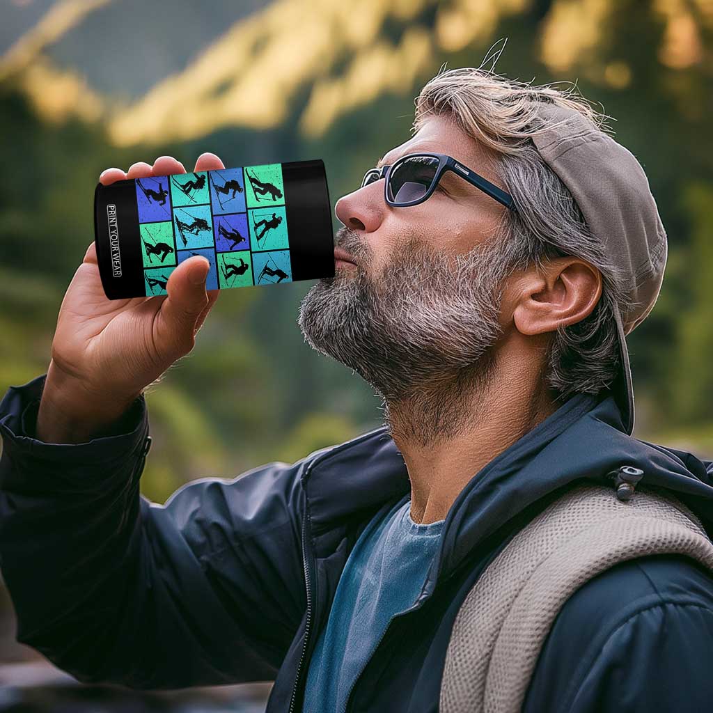 Skiing 4 in 1 Can Cooler Tumbler for Skiers Wintersport Ski Snowboard TS10 Print Your Wear