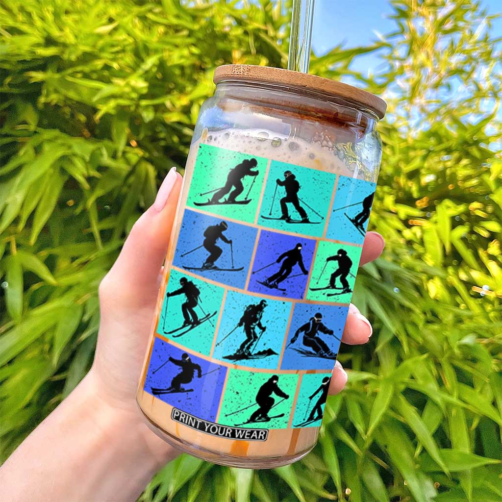 Skiing Glass Can for Skiers Wintersport Ski Snowboard TS10 Print Your Wear