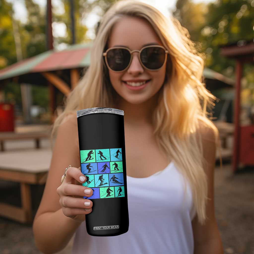 Skiing Skinny Tumbler for Skiers Wintersport Ski Snowboard TS10 Print Your Wear