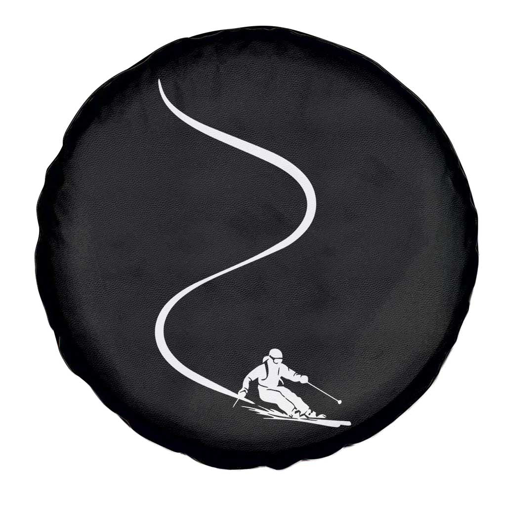 Skiing Spare Tire Cover Skier With Tracks In Deep Powder Snow Freeride Gift TS10 Print Your Wear