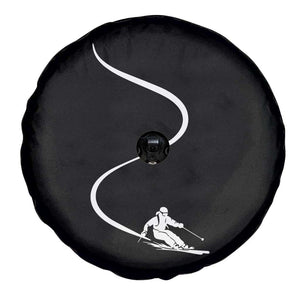 Skiing Spare Tire Cover Skier With Tracks In Deep Powder Snow Freeride Gift TS10 Print Your Wear