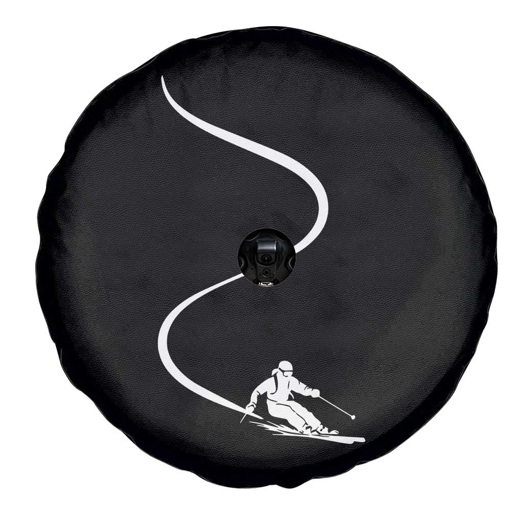 Skiing Spare Tire Cover Skier With Tracks In Deep Powder Snow Freeride Gift TS10 Print Your Wear