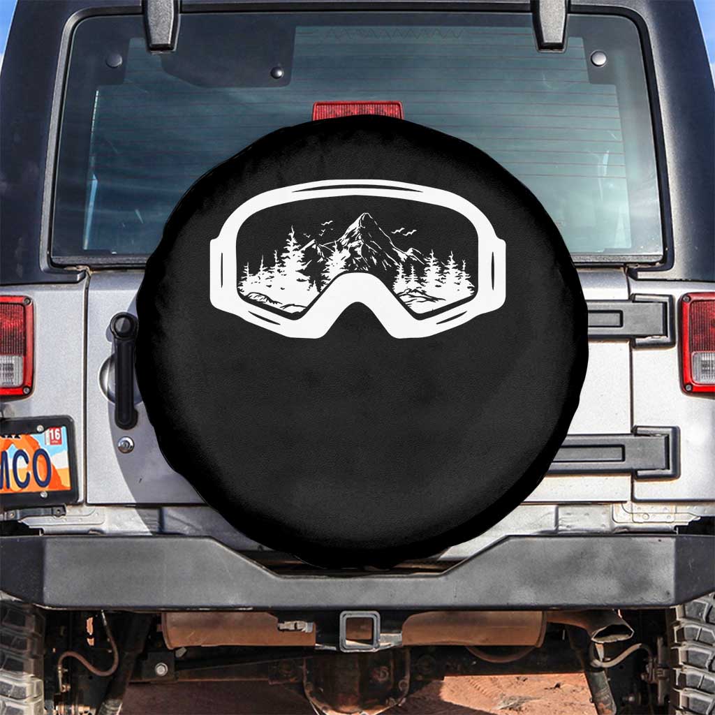 Skiing Spare Tire Cover Skiing Goggles Snow Wintersport Ski Snowboard TS10 No hole Black Print Your Wear