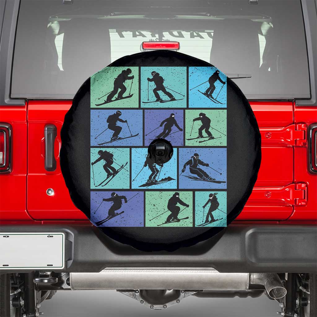 Skiing Spare Tire Cover for Skiers Wintersport Ski Snowboard TS10 Black Print Your Wear