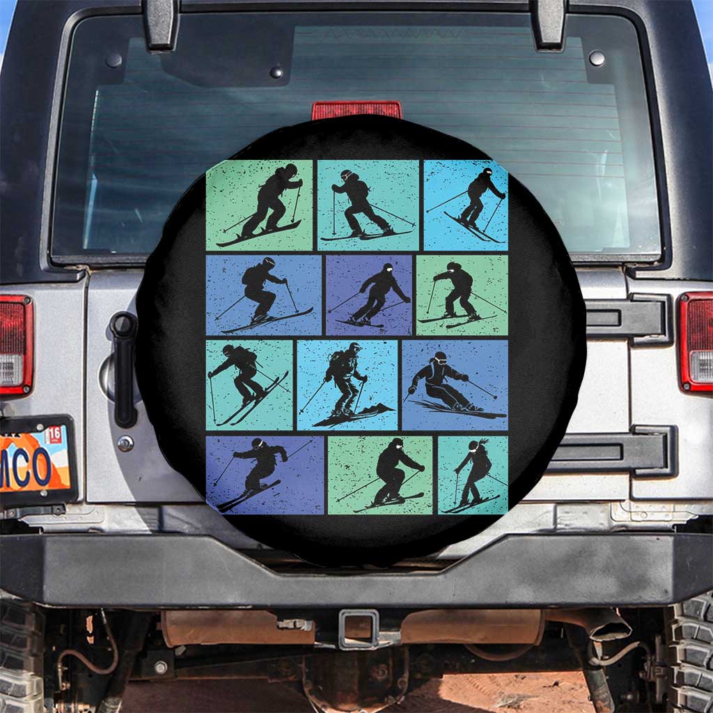 Skiing Spare Tire Cover for Skiers Wintersport Ski Snowboard TS10 No hole Black Print Your Wear
