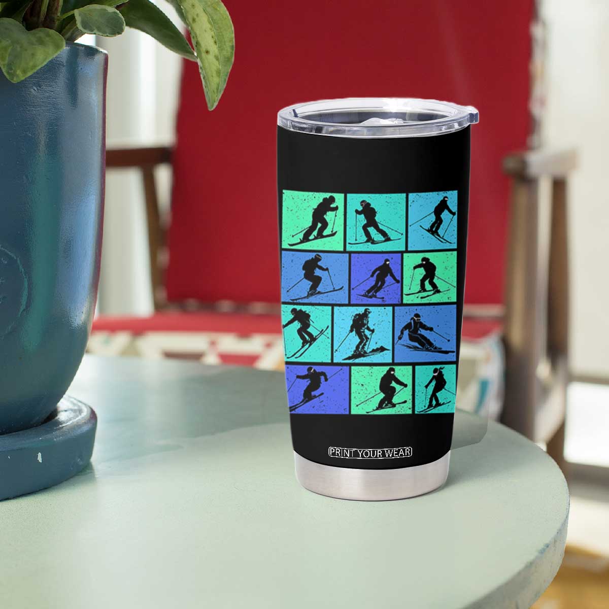Skiing Tumbler Cup for Skiers Wintersport Ski Snowboard TS10 Print Your Wear