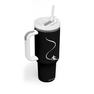Skiing Tumbler With Handle Skier With Tracks In Deep Powder Snow Freeride Gift TS10 Print Your Wear