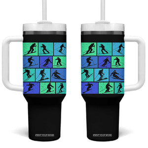 Skiing Tumbler With Handle for Skiers Wintersport Ski Snowboard TS10 One Size: 40 oz Black Print Your Wear