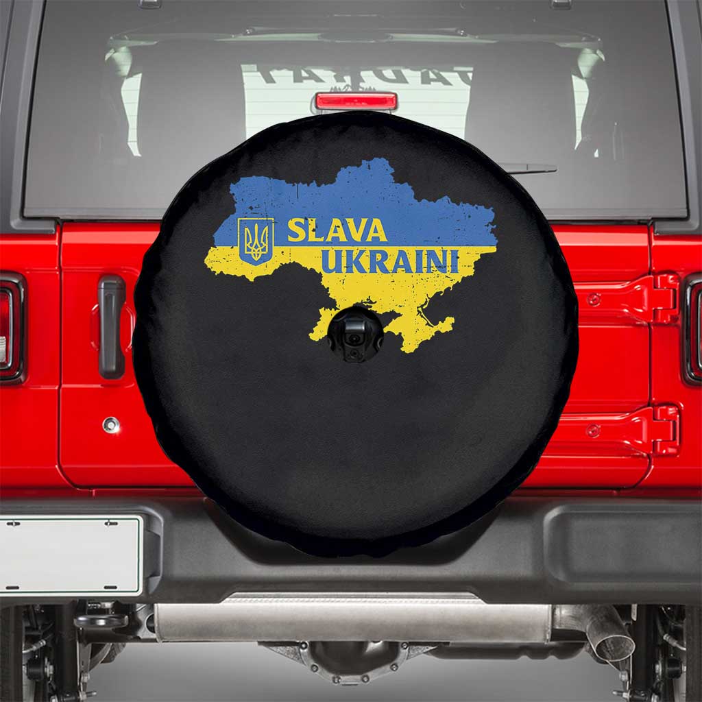 Slava Ukraini Spare Tire Cover Ukrainian Ukraine Flag Pride TS10 Black Print Your Wear