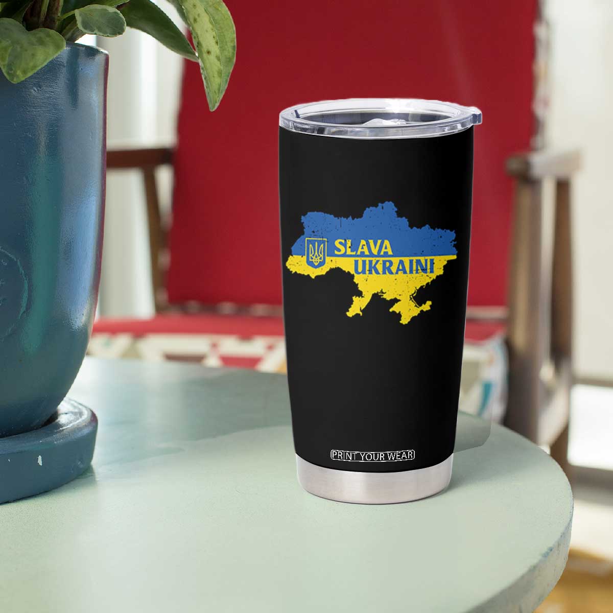 Slava Ukraini Tumbler Cup Ukrainian Ukraine Flag Pride TS10 Print Your Wear