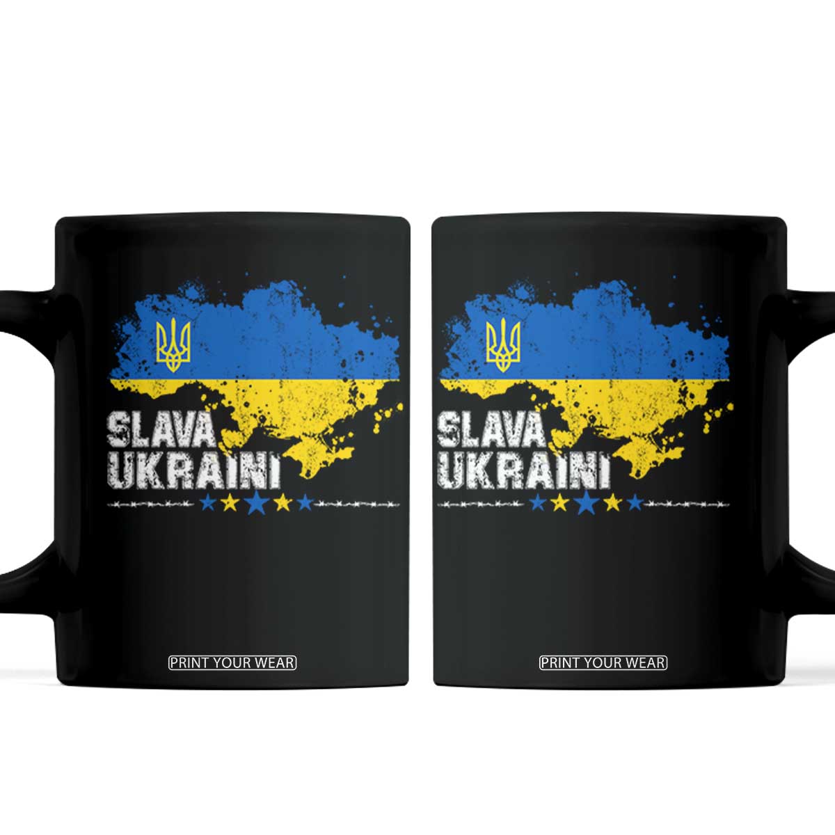 Slava Ukraini Ukraine Flag Coffee Mug Patriot Patriotic Ukrainian National Flag TS10 Black Print Your Wear