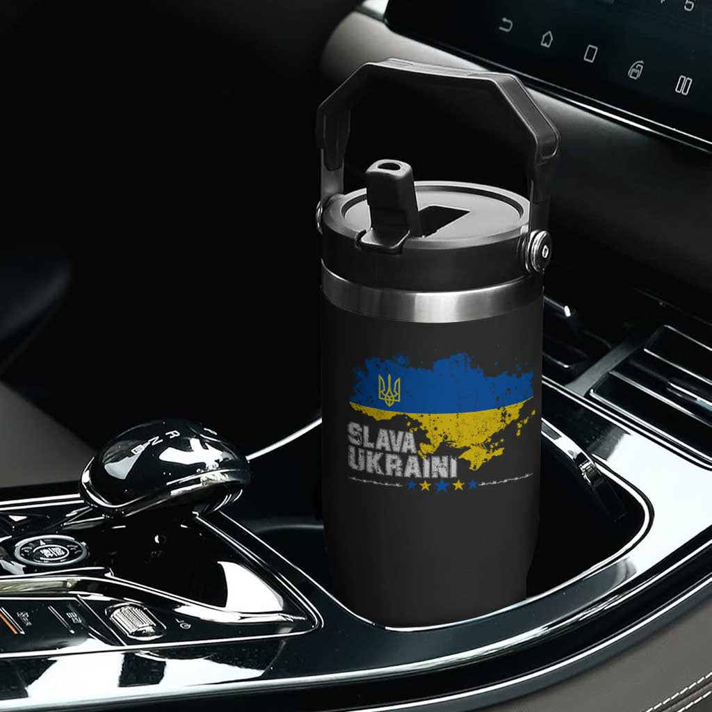 Slava Ukraini Ukraine Flag Flip Straw Tumbler Patriot Patriotic Ukrainian National Flag TS10 Print Your Wear