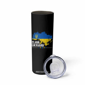 Slava Ukraini Ukraine Flag Skinny Tumbler Patriot Patriotic Ukrainian National Flag TS10 Print Your Wear