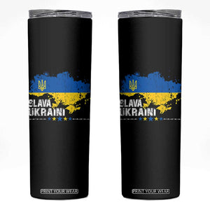Slava Ukraini Ukraine Flag Skinny Tumbler Patriot Patriotic Ukrainian National Flag TS10 Black Print Your Wear