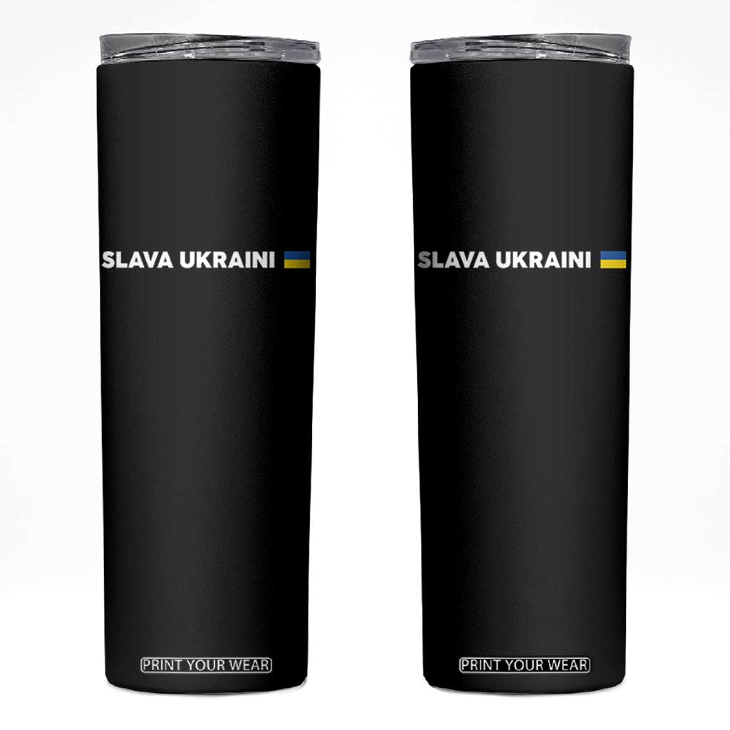 Slava Ukraini Ukraine Flag Skinny Tumbler Ukrainian Pride TS10 Black Print Your Wear