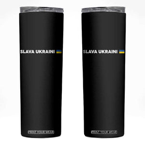 Slava Ukraini Ukraine Flag Skinny Tumbler Ukrainian Pride TS10 Black Print Your Wear