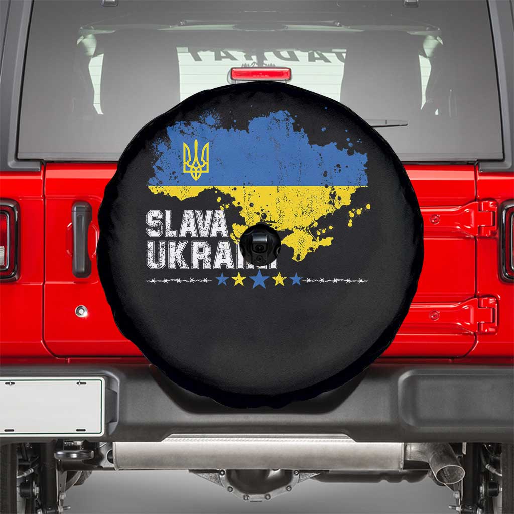 Slava Ukraini Ukraine Flag Spare Tire Cover Patriot Patriotic Ukrainian National Flag TS10 Black Print Your Wear