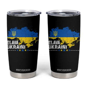 Slava Ukraini Ukraine Flag Tumbler Cup Patriot Patriotic Ukrainian National Flag TS10 Black Print Your Wear